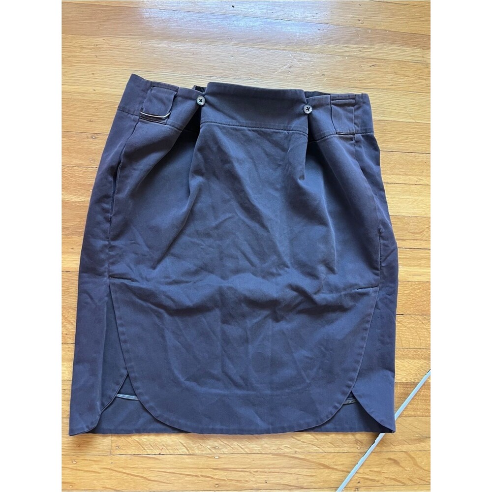Unique high-end tulip skirt thick brushed cotton brown 4 M minimalist